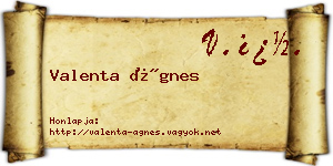 Valenta Ágnes névjegykártya