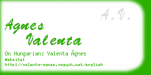 agnes valenta business card